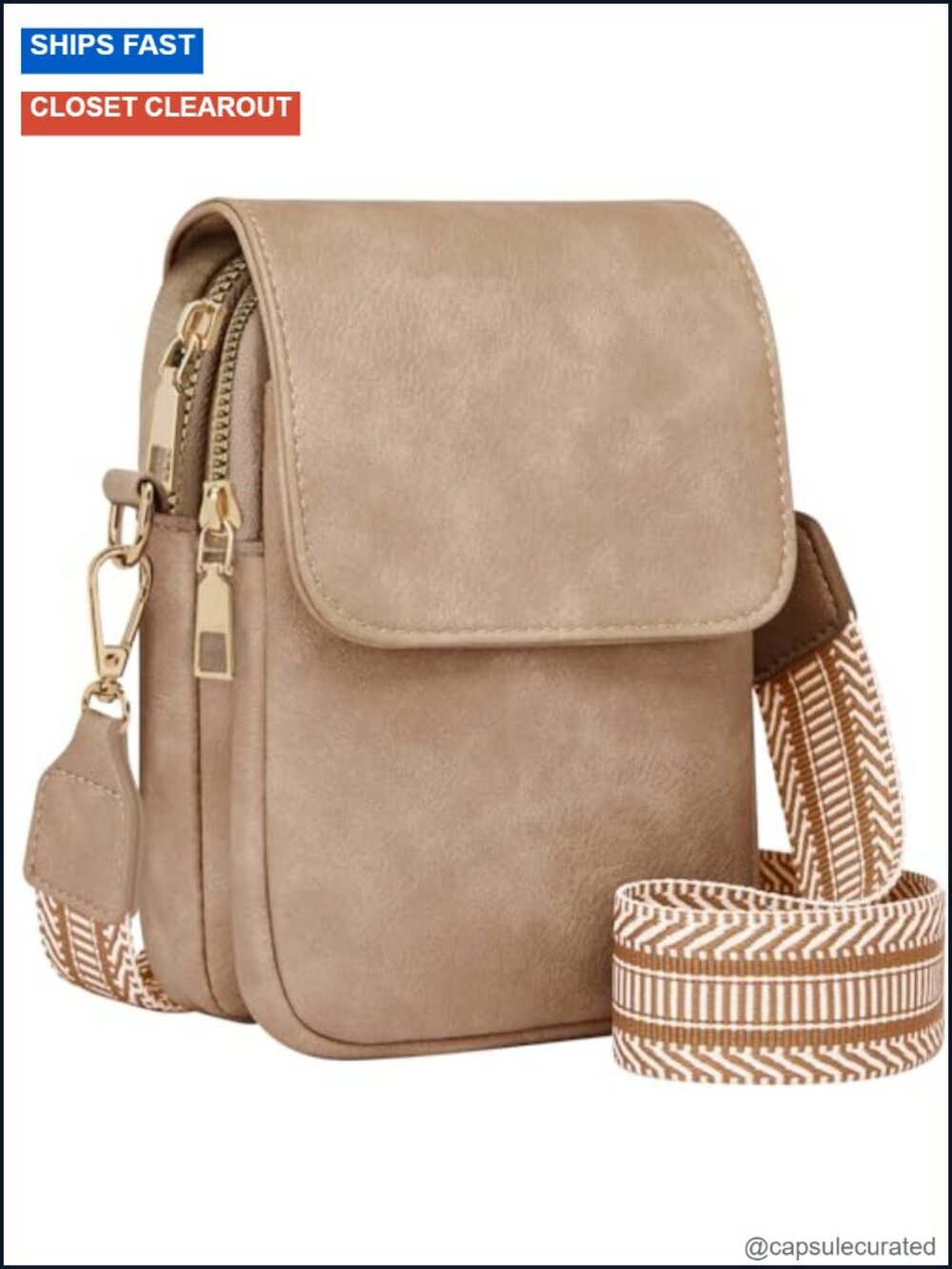 Small Leather Crossbody Bag with Adjustable Strap and RFID Protection